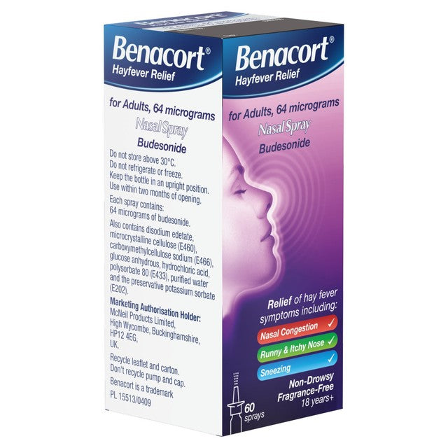 Benacourt hayfever relief nasal spray 10ml - British product