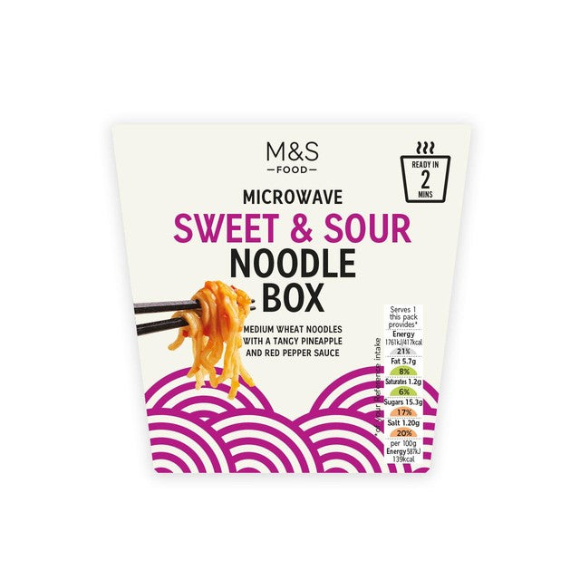 M&S sweet and sour noodle box 300g, imported from the UK