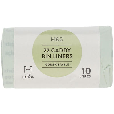 M&S Compostable Caddy Bin Liners 22 Pack 10L