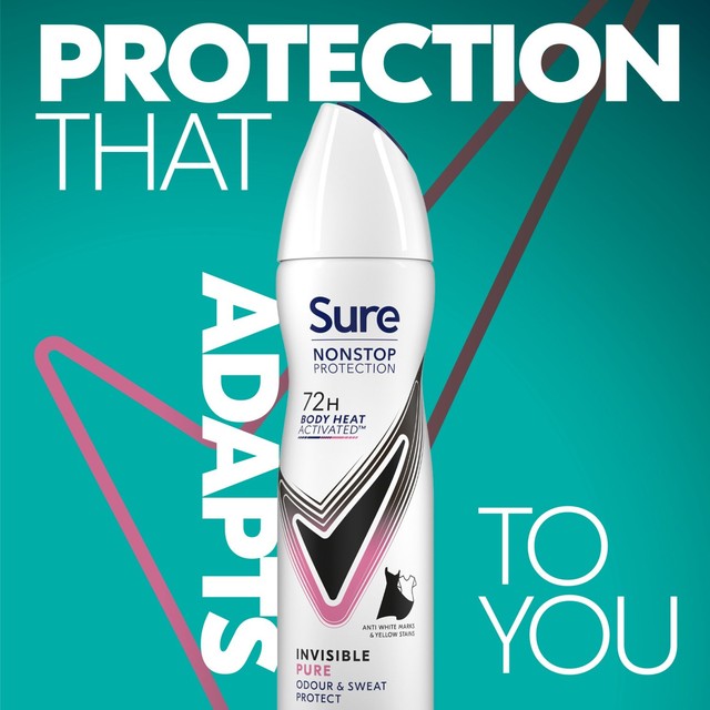 Sure women's antiperspirant deodorant Invisible Pure 150ml (British brand)