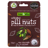 Raw & Wild chocolate coconut pili nuts 22g, imported from the UK
