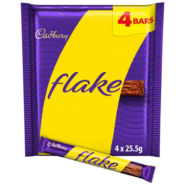 Cadbury Flake milk chocolate bar multipack 4 x 25.5g - British product