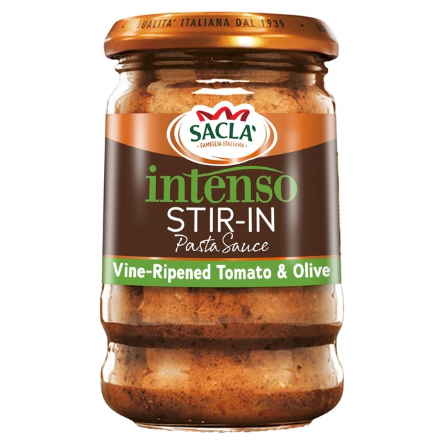 Sacla Tomato and Olive stir-in sauce 190g jar (British brand)