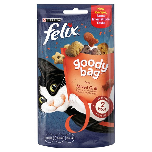 Felix cat treats mixed grill beef chicken salmon 60g - British product