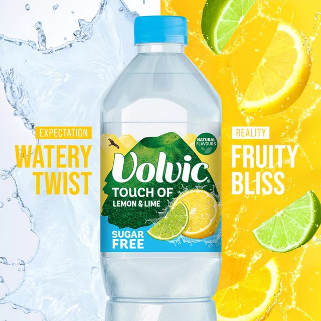 Volvic lemon lime sugar-free flavoured water 6x500ml multipack (British brand)