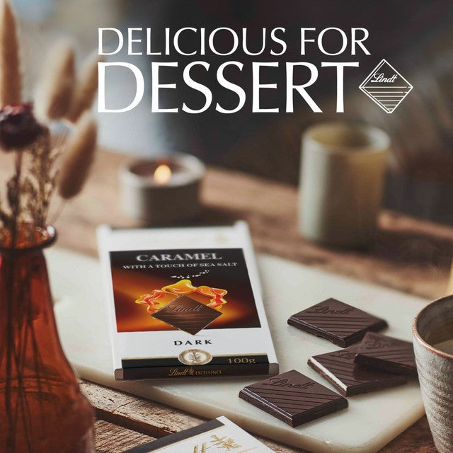 Lindt Excellence Dark Caramel Sea Salt Chocolate Bar 100g, UK version