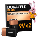Duracell Plus 9V alkaline batteries 2-pack - British product