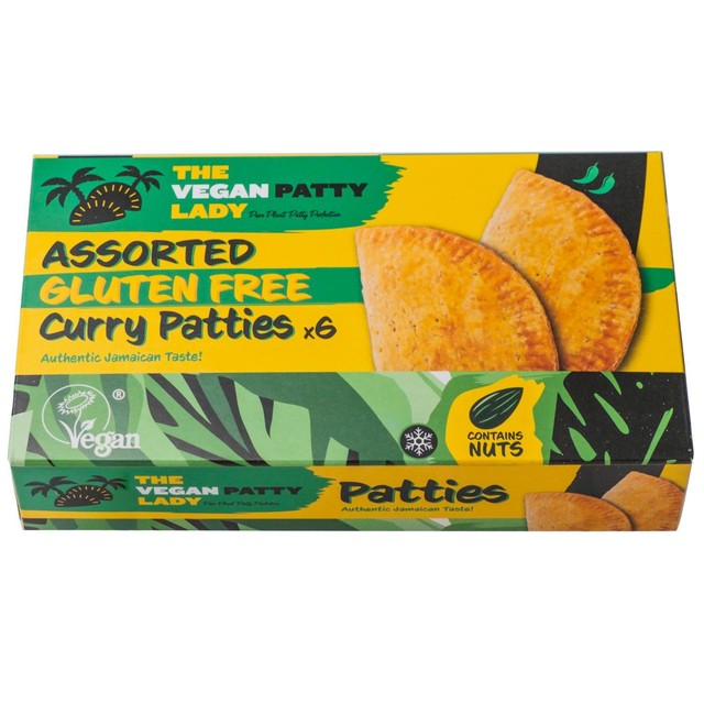The Vegan Patty Lady gluten-free vegan Jamaican curry patties cocktail size (British brand)
