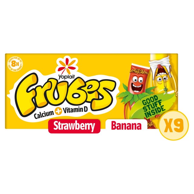 Frubes banana and strawberry yoghurt tubes 9 x 37g - British product