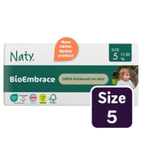 Naty BioEmbrace Big Pack disposable nappies Size 5 (11-25kg), imported from the UK