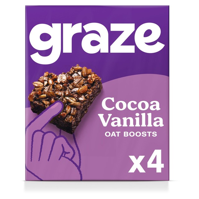 Graze Cocoa Vanilla flapjack bars 4 x 30g, UK version