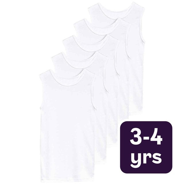 M&S cotton vests white 3-4 years, imported from the UK