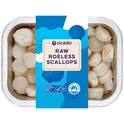 Ocado MSC Raw Roeless Scallops Seafood 150g