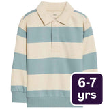 M&S blue striped rugby sweatshirt for ages 6-7, imported from the UK