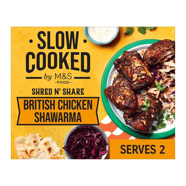 M&S Slow Cooked Chicken Shawarma 621g, imported from the UK