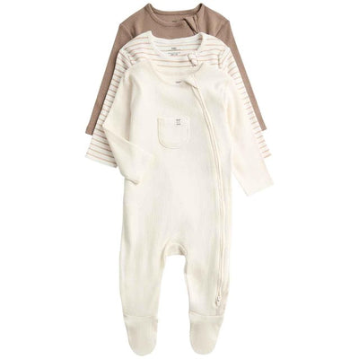 M&S Pocket Paris Oatmeal Zip Footed Sleepsuit 18-24 Months