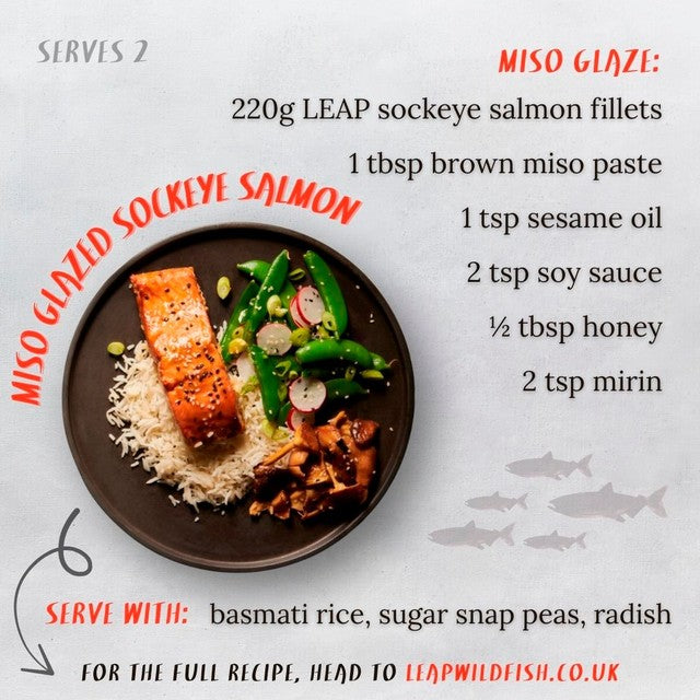 LEAP sockeye salmon fillets 220g, UK version
