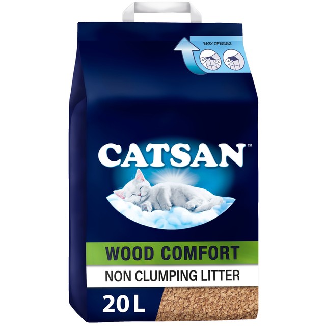 Catsan Wood Comfort Non Clumping cat litter 20L - British product