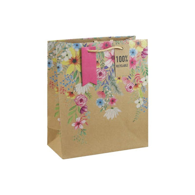 EUROWRAP Summer Floral Medium Gift Bag 21.5 x 25.3cm