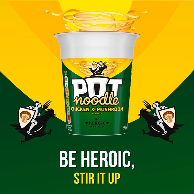 Pot Noodle chicken mushroom instant noodle pot 4 pack, imported from the UK