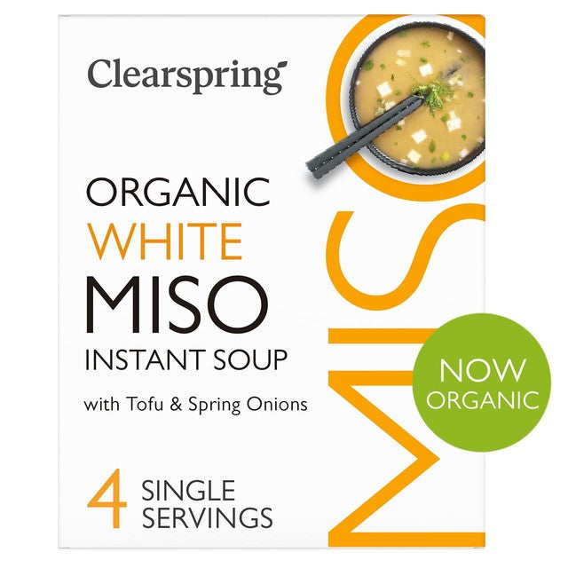 Clearspring Miso Soup with Tofu & Spring Onions 4 x 8g - British product
