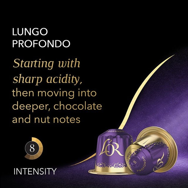 L'OR Lungo Profondo coffee pods 10 capsules, UK version