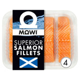 Mowi Scottish salmon fillets 4 pack 460g, imported from the UK