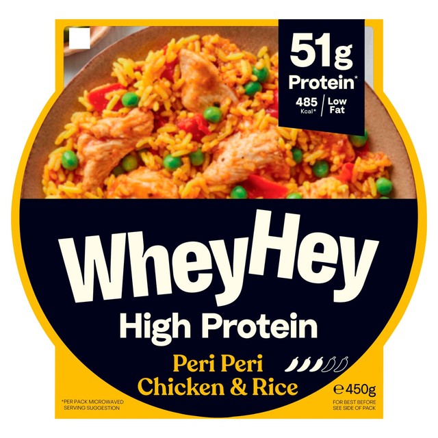 Wheyhey Peri Peri Chicken frozen meal 450g (British brand)