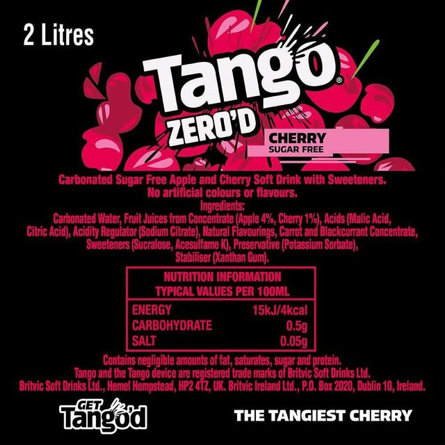 Tango Cherry carbonated soft drink 2L (British brand)