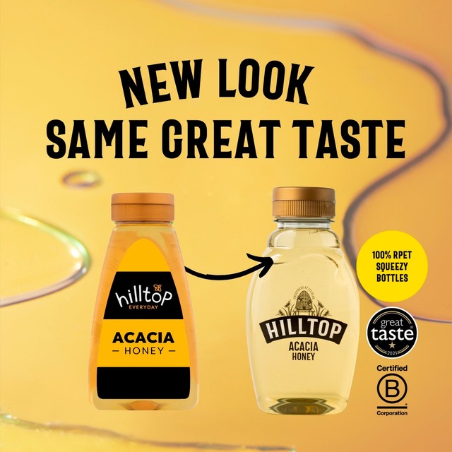 Hilltop Acacia honey 340g, UK version