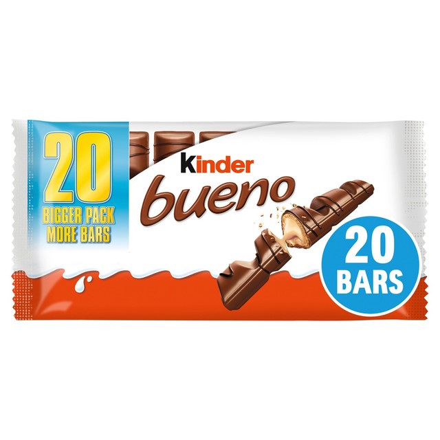 Kinder Bueno milk chocolate and hazelnut bars 10 x 43g multipack, UK version