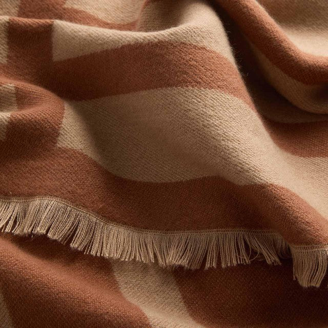 M&S woven geometric scarf natural, imported from the UK