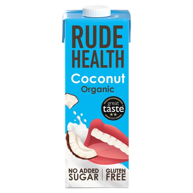 Rude Health organic coconut drink longlife 1L, imported from the UK