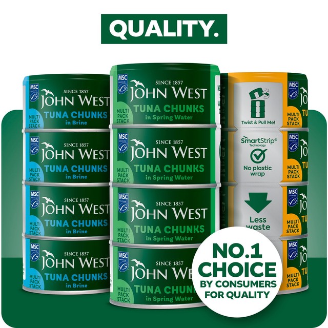 John West tuna chunks in spring water 4 x 125g, UK version