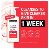 Neutrogena Clear and Defend+ Face Wash with Salicylic Acid + 2% PHA
