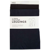 M&S women's high-waisted leggings Blue/Black size 20, imported from the UK