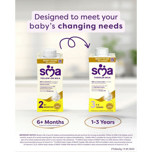 SMA Pro 2 follow-on milk ready to use 200ml (British brand)