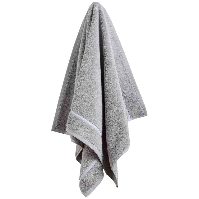 M&S Baretta Stitch Towel Grey/White bath towel, imported from the UK