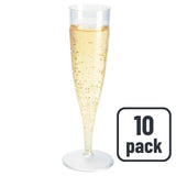 Duni plastic champagne flutes 135ml, imported from the UK