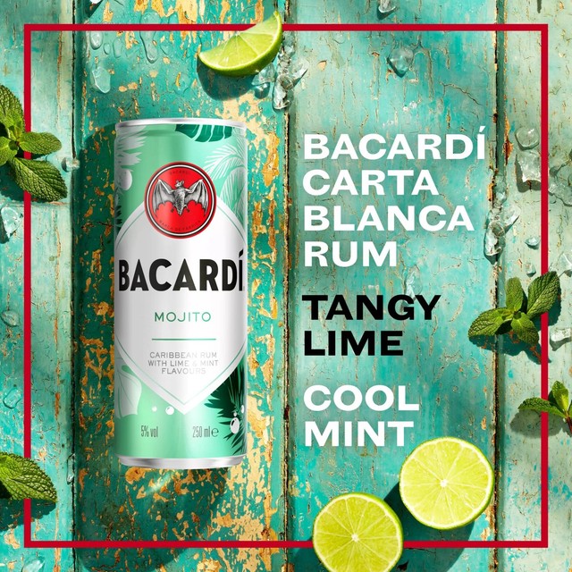 Bacardi mojito canned cocktail 250ml - British product