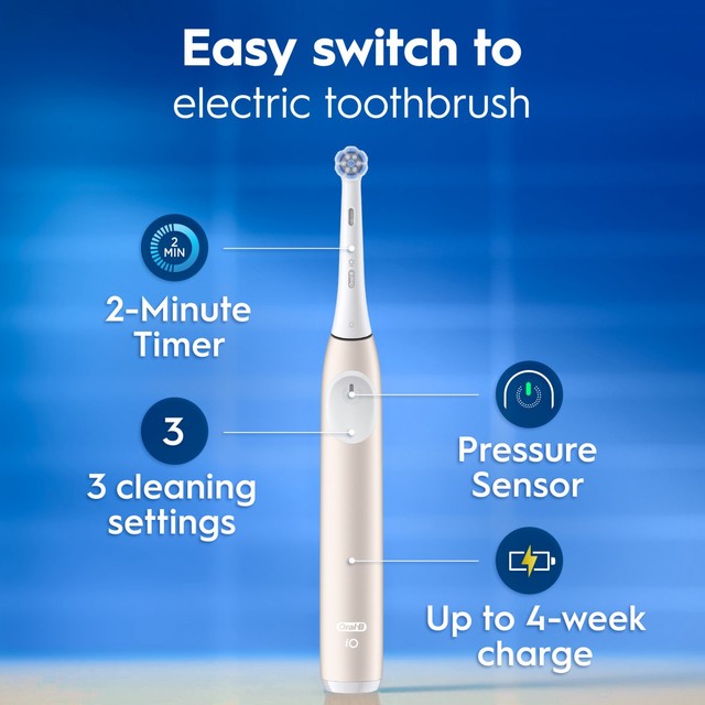 Oral-B iO2 Series Calm Pink electric toothbrush with travel case, imported from the UK