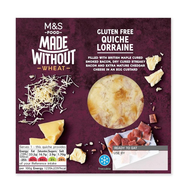 M&S quiche Lorraine 170g, imported from the UK