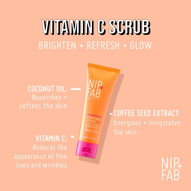 Nip & Fab Vitamin C Fix facial scrub 75ml, imported from the UK