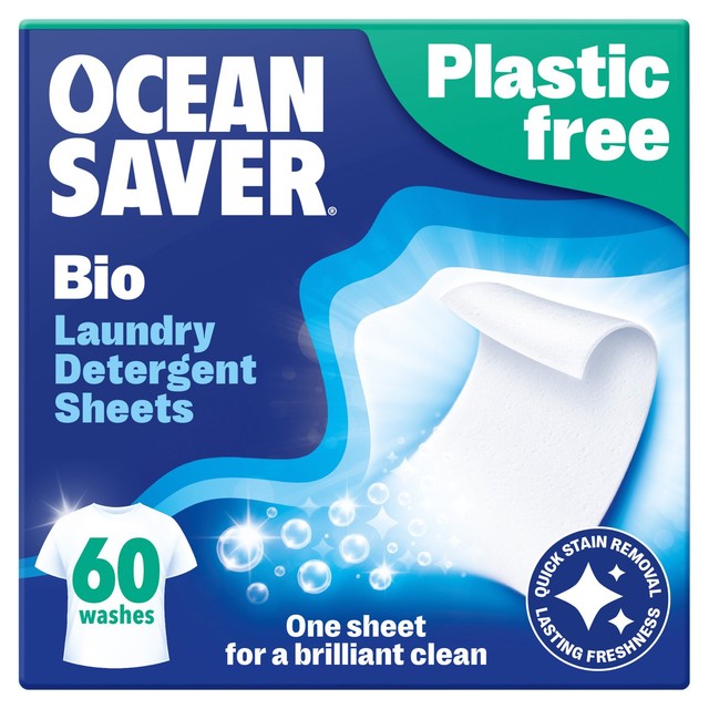 OceanSaver laundry detergent sheets 60 pack, imported from the UK