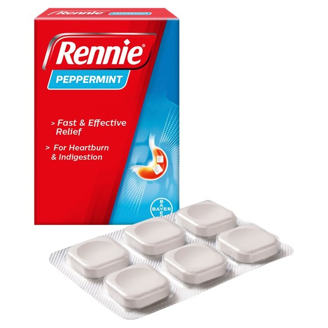 Rennie Peppermint heartburn relief tablets 24 tablets, imported from the UK