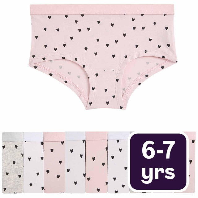 M&S heart print shorts Multi 6-7Y, imported from the UK