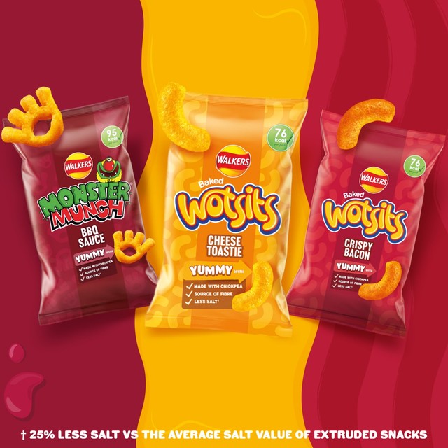 Monster Munch BBQ Sauce Chickpea Crisps multipack 120g, imported from the UK