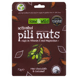 Raw & Wild Pili Nuts Chocolate Coconut 70g, imported from the UK