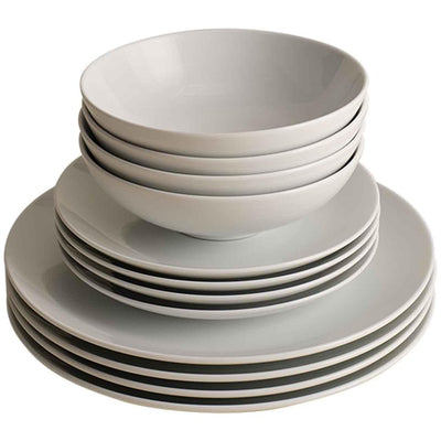 M&S Maxim Coupe White Ceramic Dinner Set 12-piece