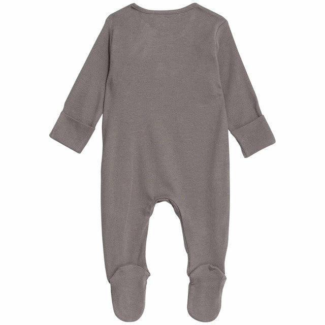 M&S Cotton Striped Plain Sleepsuit Grey 6-9 Months, imported from the UK